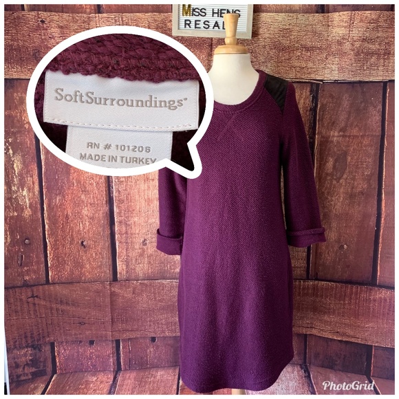 Soft Surroundings Dresses & Skirts - FINAL $ COMFY SOFT SURROUNDING PLUM TWO TONE DRESS